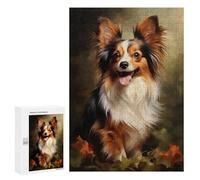 Rompecabezas para Adultos 300 PCS Rompecabezas Smiling Papillon Dog Rompecabezas para Adultos Juguete Decoración De Pared Aliviador del Estrés Difícil Y Desafiante 300 PCS