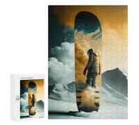 Rompecabezas para Adultos 300 PCS Rompecabezas Snowboarder in Space Suit Rompecabezas para Adultos Juego De Ingenio Análisis Y Lógica Regalos De Cumpleaños Y Únicos 300 PCS