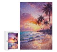 Rompecabezas para Adultos 300 PCS Rompecabezas Sunset on The Beach Rompecabezas para Adultos Juguetes Antiestrés Análisis Y Lógica Cumpleaños 300 PCS