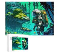 Rompecabezas para Adultos 300 PCS Rompecabezas Underwater Astronaut Adventure Rompecabezas para Adultos Juego De Ingenio Análisis Y Lógica Regalos De Cumpleaños Y Únicos 300 PCS