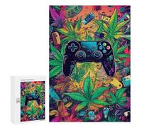 Rompecabezas para Adultos 300 PCS Rompecabezas Vibrant Gaming Controller Artwork -68 Rompecabezas para Adultos Juego De Ingenio Análisis Y Lógica Regalos De Cumpleaños Y Únicos 300 PCS