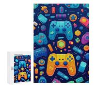 Rompecabezas para Adultos 300 PCS Rompecabezas Vibrant Gaming Controllers -23 Rompecabezas para Adultos Juego De Ingenio Análisis Y Lógica Regalos De Cumpleaños Y Únicos 300 PCS