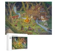 Rompecabezas para Adultos 300 PCS Rompecabezas Whimsical Forest Gathering Scene Rompecabezas para Adultos Juego De Ingenio Análisis Y Lógica Regalos De Cumpleaños Y Únicos 300 PCS
