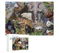 Rompecabezas para Adultos 300 PCS Rompecabezas Wild Animal Collage Nature's Diversity Rompecabezas para Adultos Juego De Ingenio Análisis Y Lógica Regalos De Cumpleaños Y Únicos 300 PCS