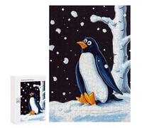 Rompecabezas para Adultos 300 PCS Rompecabezas Winter Penguin Meme Rompecabezas para Adultos Juguete Decoración De Pared Aliviador del Estrés Difícil Y Desafiante 300 PCS