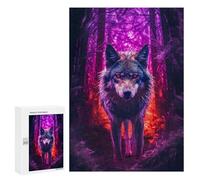 Rompecabezas para Adultos 300 PCS Rompecabezas Wolf Dark Forest Rompecabezas para Adultos Juguetes Antiestrés Análisis Y Lógica Cumpleaños 300 PCS