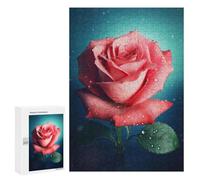 Rompecabezas para Adultos 300 PCS Rose in The Rain Rompecabezas para Adultos Juegos Relajantes Decoración De Pared Regalos para Amigos Y Familiares 300 PCS