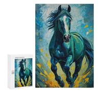 Rompecabezas para Adultos 300 PCS Running Horse Painting Rompecabezas para Adultos Juegos Relajantes Mejora La Memoria Difícil Y Desafiante 300 PCS