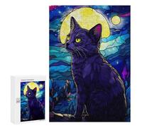 Rompecabezas para Adultos 300 PCS Russian Blue Cat Abstract Rompecabezas Juegos Relajantes Análisis Y Lógica Cumpleaños Y Navidad 300 PCS