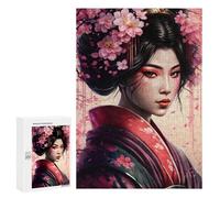 Rompecabezas para Adultos 300 PCS Sakura Geisha Rompecabezas para Adultos Juegos Familiares Alivia El Estrés Regalo De Cumpleaños, Regalos, 300 PCS