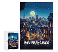 Rompecabezas para Adultos 300 PCS San Francisco Cityscape at Night Rompecabezas para Adultos Juego Práctico Mejora La Memoria Regalos para Amigos Y Familiares 300 PCS