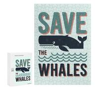Rompecabezas para Adultos 300 PCS Save The Whales - Anti Whaling Rompecabezas Juegos Relajantes Análisis Y Lógica Cumpleaños Y Navidad 300 PCS