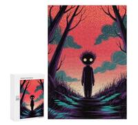 Rompecabezas para Adultos 300 PCS Scary Child in A Colorful Landscape Rompecabezas para Adultos Juego De Ingenio Desafío Difícil 300 PCS