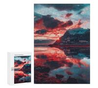 Rompecabezas para Adultos 300 PCS Serene Fjord Sunset Rompecabezas para Adultos Juego De Ingenio Regalos para Mujeres Regalos para Amigos Y Familiares 300 PCS