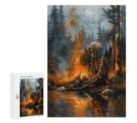 Rompecabezas para Adultos 300 PCS Skeleton by The Fire Rompecabezas para Adultos Juegos Familiares Corte De Precisión Cumpleaños Y Navidad 300 PCS