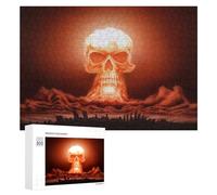 Rompecabezas para Adultos 300 PCS Skull Cloud Over Cityscape Rompecabezas para Adultos Juegos Divertidos Pero Regalos Divertidos Y Humorísticos para Amigos Y Familiares 300 PCS