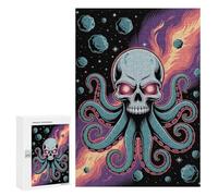 Rompecabezas para Adultos 300 PCS Skull Octopus in Space Rompecabezas para Adultos Juegos Relajantes Mejora La Memoria Difícil Y Desafiante 300 PCS