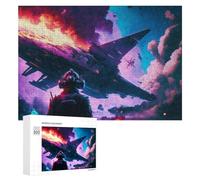 Rompecabezas para Adultos 300 PCS Space Battle Burning Ship Rompecabezas para Adultos Juguete Decoración De Pared Regalos para Mujeres Gran Regalo para Juegos 300 PCS