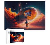 Rompecabezas para Adultos 300 PCS Space Exploration Astronaut and Futuristic Ship Rompecabezas para Adultos Juguete Decoración De Pared Regalos para Mujeres Gran Regalo para Juegos 300 PCS