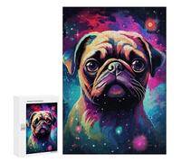 Rompecabezas para Adultos 300 PCS Space Pug Cosmic Cute -1 Rompecabezas para Adolescentes Ensamblaje De Patrones Interacción Entre Padres E Hijos Hermoso Juego De Diseño 300 PCS