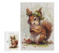 Rompecabezas para Adultos 300 PCS Squirrel Flower Rompecabezas para Adultos Juegos Relajantes Regalo De Cumpleaños Gran Regalo para Jugar 300 PCS