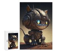 Rompecabezas para Adultos 300 PCS Steampunk Cat Robot-2 Rompecabezas para Adultos Juegos Relajantes Análisis Y Lógica Cumpleaños Y Navidad 300 PCS