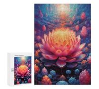 Rompecabezas para Adultos 300 PCS Surreal Lotus Flower Rompecabezas para Adultos Juegos Divertidos Decoración Desafiante De Completar 300 PCS