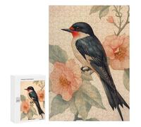 Rompecabezas para Adultos 300 PCS Swallow Bird and Flowers - Art Nouveau Rompecabezas para Adultos Juegos Relajantes Difícil Regalos para Amigos Y Familiares 300 PCS