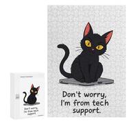Rompecabezas para Adultos 300 PCS Tech Support Cat Juego De Rompecabezas para Ejercitar La Mente Corte De Precisión Interacción Entre Padres E Hijos 300 PCS