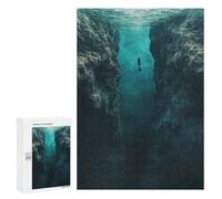Rompecabezas para Adultos 300 PCS Thalassophobia Underwater Diver Between Cliffs Rompecabezas Juegos Relajantes Análisis Y Lógica Cumpleaños Y Navidad 300 PCS