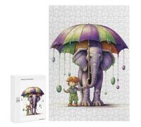 Rompecabezas para Adultos 300 PCS The Boy and Elephant Rompecabezas para Adultos Juegos Relajantes Difícil Regalos para Amigos Y Familiares 300 PCS
