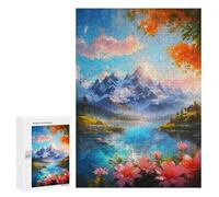 Rompecabezas para Adultos 300 PCS The Lake at Sunset Rompecabezas para Adultos Juego De Ingenio Regalos para Mujeres Regalos para Amigos Y Familiares 300 PCS