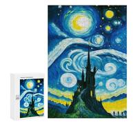 Rompecabezas para Adultos 300 PCS The Starry Night Painting Rompecabezas para Adultos Juegos Relajantes Mejora La Memoria Difícil Y Desafiante 300 PCS