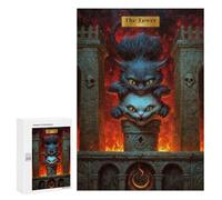 Rompecabezas para Adultos 300 PCS The Tower Tarot Card Rompecabezas para Adultos Juegos Relajantes Difícil Regalos para Amigos Y Familiares 300 PCS