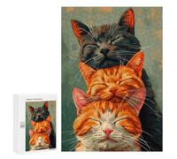 Rompecabezas para Adultos 300 PCS Three Sleeping Cats Rompecabezas para Adultos Juegos Relajantes Decoración De Pared Regalos para Amigos Y Familiares 300 PCS