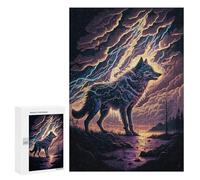 Rompecabezas para Adultos 300 PCS Thundering Wolf Majesty -6 Rompecabezas para Adultos Alivia El Estrés Desafíos para Completar Rompecabezas Juegos Familiares 300 PCS