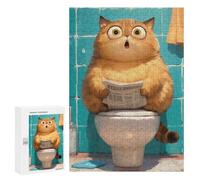 Rompecabezas para Adultos 300 PCS Toilet Cat Funny Rompecabezas para Adultos Juegos Familiares Corte De Precisión Cumpleaños Y Navidad 300 PCS