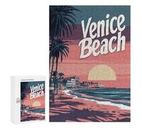 Rompecabezas para Adultos 300 PCS Venice Beach Sunset Rompecabezas para Adultos Juegos Relajantes Mejora La Memoria Difícil Y Desafiante 300 PCS