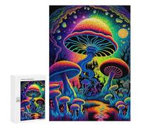 Rompecabezas para adultos 300 PCS Vibrant Mushroom Forest Puzzles para adolescentes Juegos de relajación Análisis y lógica Regalos de Navidad y Cumpleaños 300 PCS