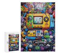 Rompecabezas para Adultos 300 PCS Vibrant Retro Gaming Collage -10 Rompecabezas para Adultos Juego De Ingenio Decoración Perfecta Cumpleaños Y Navidad 300 PCS