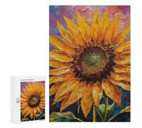 Rompecabezas para Adultos 300 PCS Vibrant Sunflower Painting Rompecabezas para Adultos Juego Práctico Mejora La Memoria Regalos para Amigos Y Familiares 300 PCS
