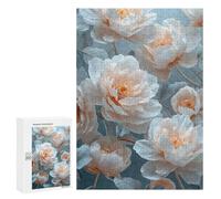 Rompecabezas para Adultos 300 PCS Vintage Peony Flowers Rompecabezas para Adultos Juegos Relajantes Mejora La Memoria Cumpleaños Y Navidad 300 PCS