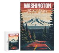 Rompecabezas para Adultos 300 PCS Washington State Travel Rompecabezas Juegos Relajantes Análisis Y Lógica Cumpleaños Y Navidad 300 PCS
