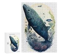 Rompecabezas para Adultos 300 PCS Watercolor Whale Rompecabezas Juegos Relajantes Análisis Y Lógica Cumpleaños Y Navidad 300 PCS