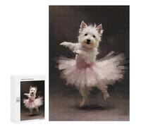 Rompecabezas para Adultos 300 PCS Westie Dog Ballerina Rompecabezas para Adultos Juego De Ingenio Regalos para Mujeres Regalos para Amigos Y Familiares 300 PCS