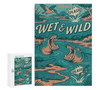 Rompecabezas para Adultos 300 PCS Wet & Wild River Creatures Comic Juego De Rompecabezas para Ejercitar La Mente Corte De Precisión Interacción Entre Padres E Hijos 300 PCS