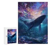 Rompecabezas para Adultos 300 PCS Whale in A Colorful Ocean Rompecabezas para Adolescentes Desafío Educativo para Aliviar El Estrés Cumpleaños 300 PCS