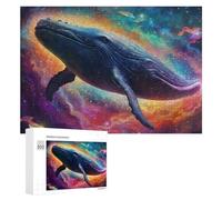 Rompecabezas para Adultos 300 PCS Whale in Cosmic Dreamscape Rompecabezas para Adultos Juegos Divertidos Pero Regalos Divertidos Y Humorísticos para Amigos Y Familiares 300 PCS