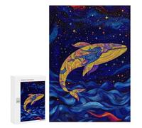 Rompecabezas para Adultos 300 PCS Whale in The Night Sky Rompecabezas Juegos Relajantes Análisis Y Lógica Cumpleaños Y Navidad 300 PCS