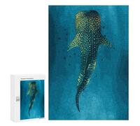 Rompecabezas para Adultos 300 PCS Whale Shark in Blue Water Rompecabezas para Adultos Juegos Familiares Alivia El Estrés Regalo De Cumpleaños, Regalos, 300 PCS